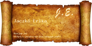 Jaczkó Erika névjegykártya