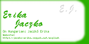 erika jaczko business card