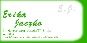 erika jaczko business card